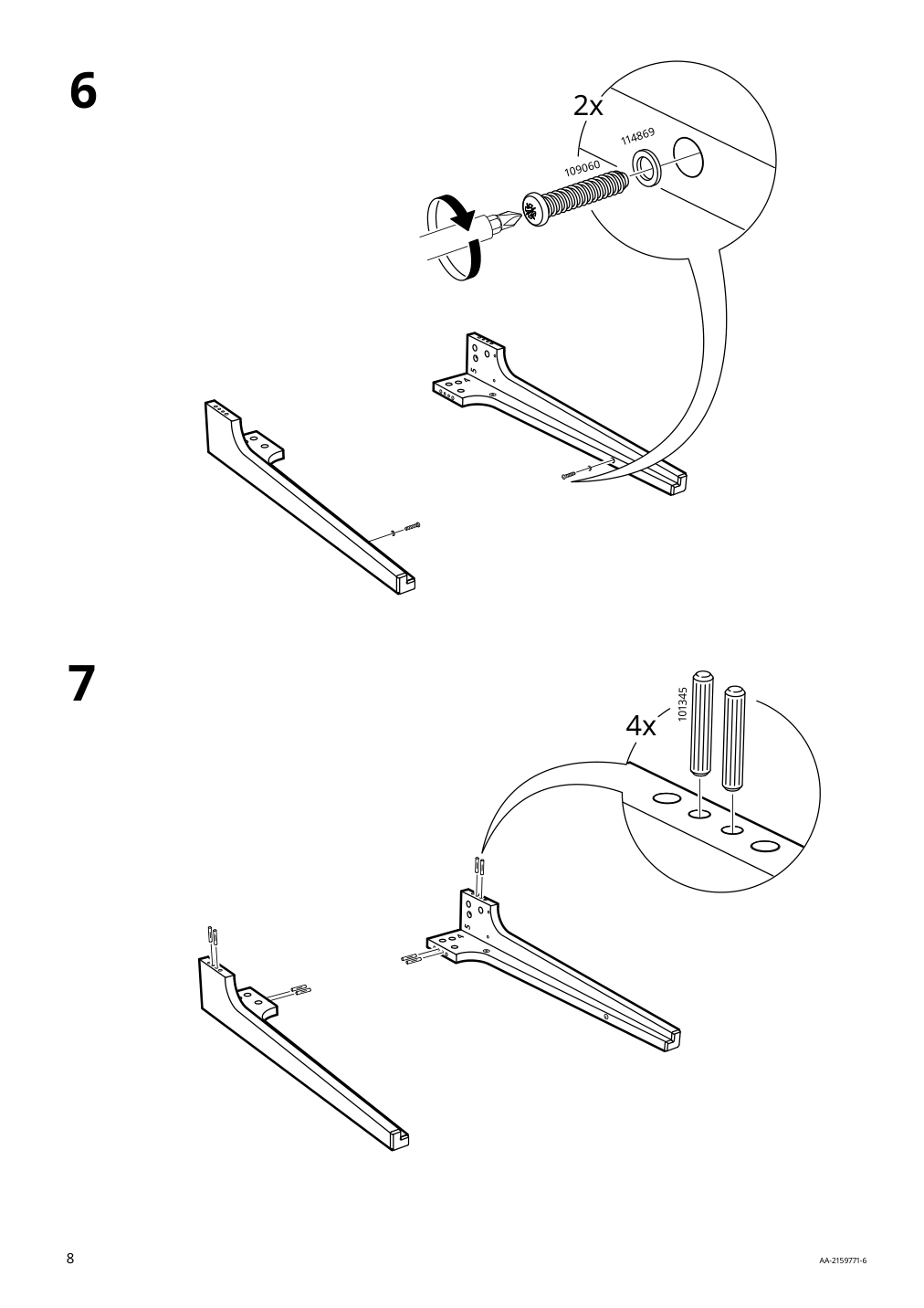 Assembly instructions for IKEA Lommarp desk dark blue green | Page 8 - IKEA LOMMARP/BJÖRKBERGET desk and storage combination 594.365.47