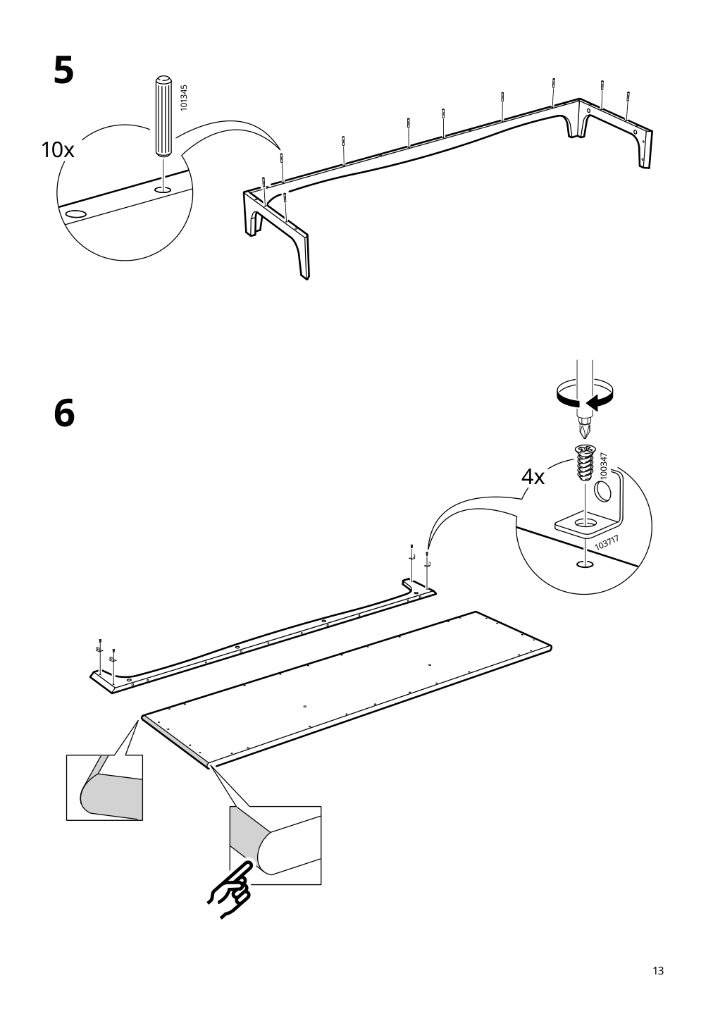 Assembly instructions for IKEA Lommarp tv unit black | Page 13 - IKEA LOMMARP TV unit 705.661.89