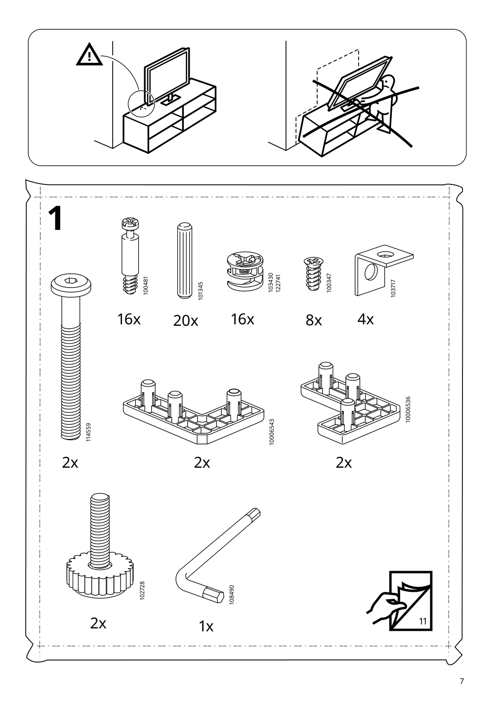 Assembly instructions for IKEA Lommarp tv unit black | Page 7 - IKEA LOMMARP TV unit 705.661.89