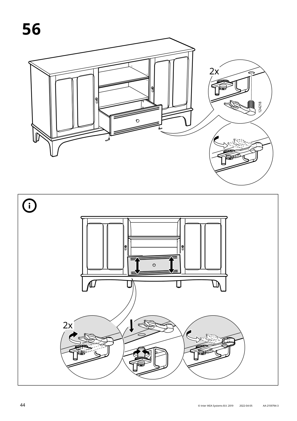 Assembly instructions for IKEA Lommarp tv unit dark blue green | Page 44 - IKEA LOMMARP TV unit 505.661.90