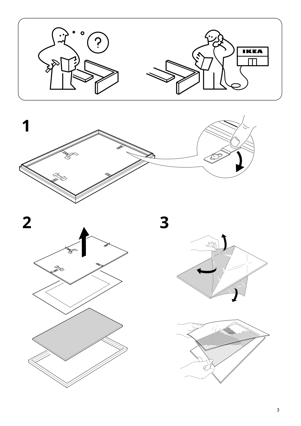 Assembly instructions for IKEA Lomviken frame aluminum | Page 3 - IKEA LOMVIKEN frame 203.358.51