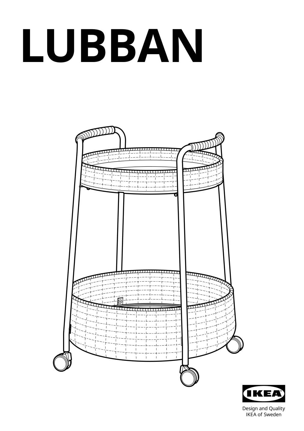 Assembly instructions for IKEA Lubban serving cart with storage rattan anthracite | Page 1 - IKEA LUBBAN serving cart with storage 504.343.07