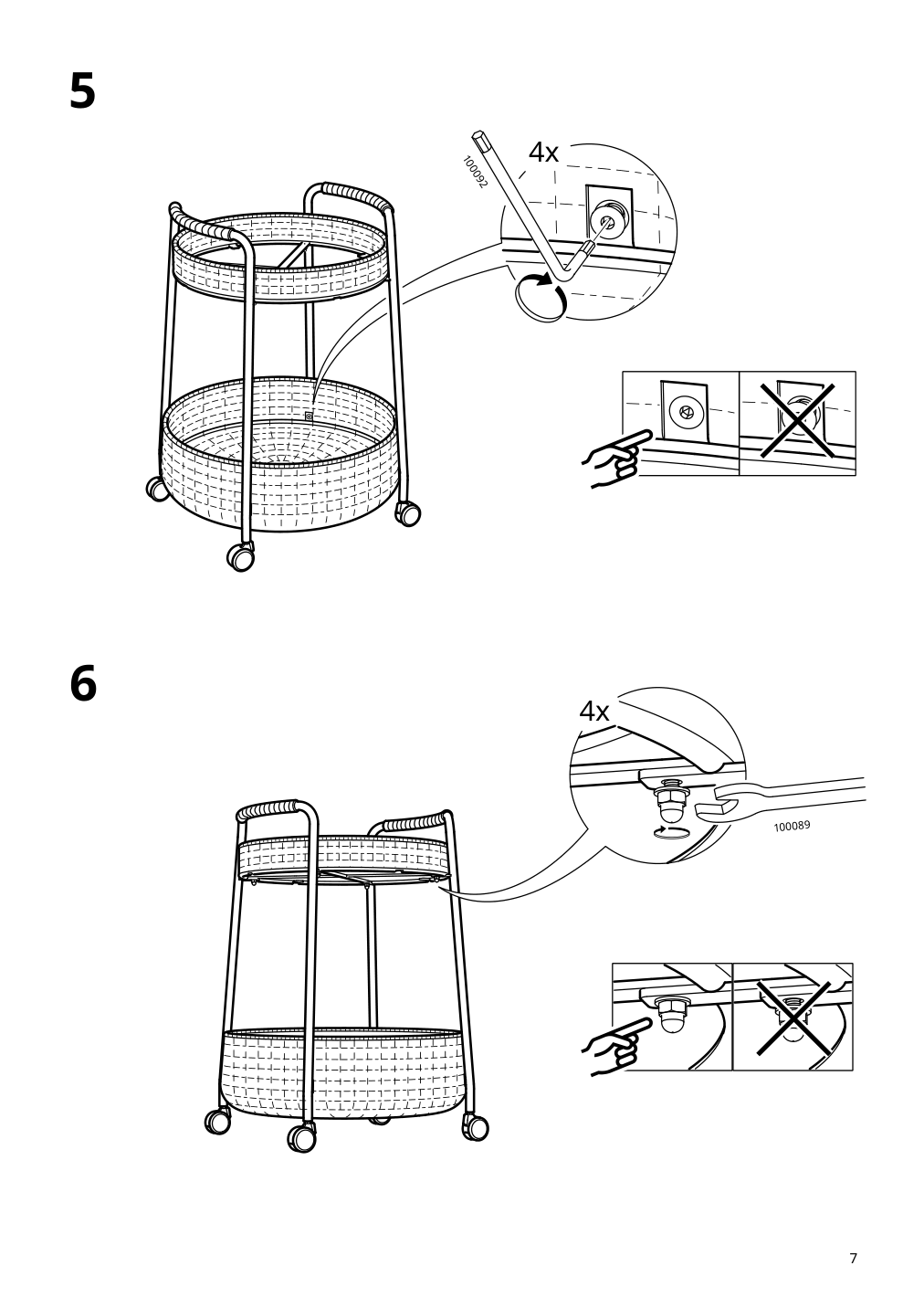 Assembly instructions for IKEA Lubban serving cart with storage rattan anthracite | Page 7 - IKEA LUBBAN serving cart with storage 504.343.07