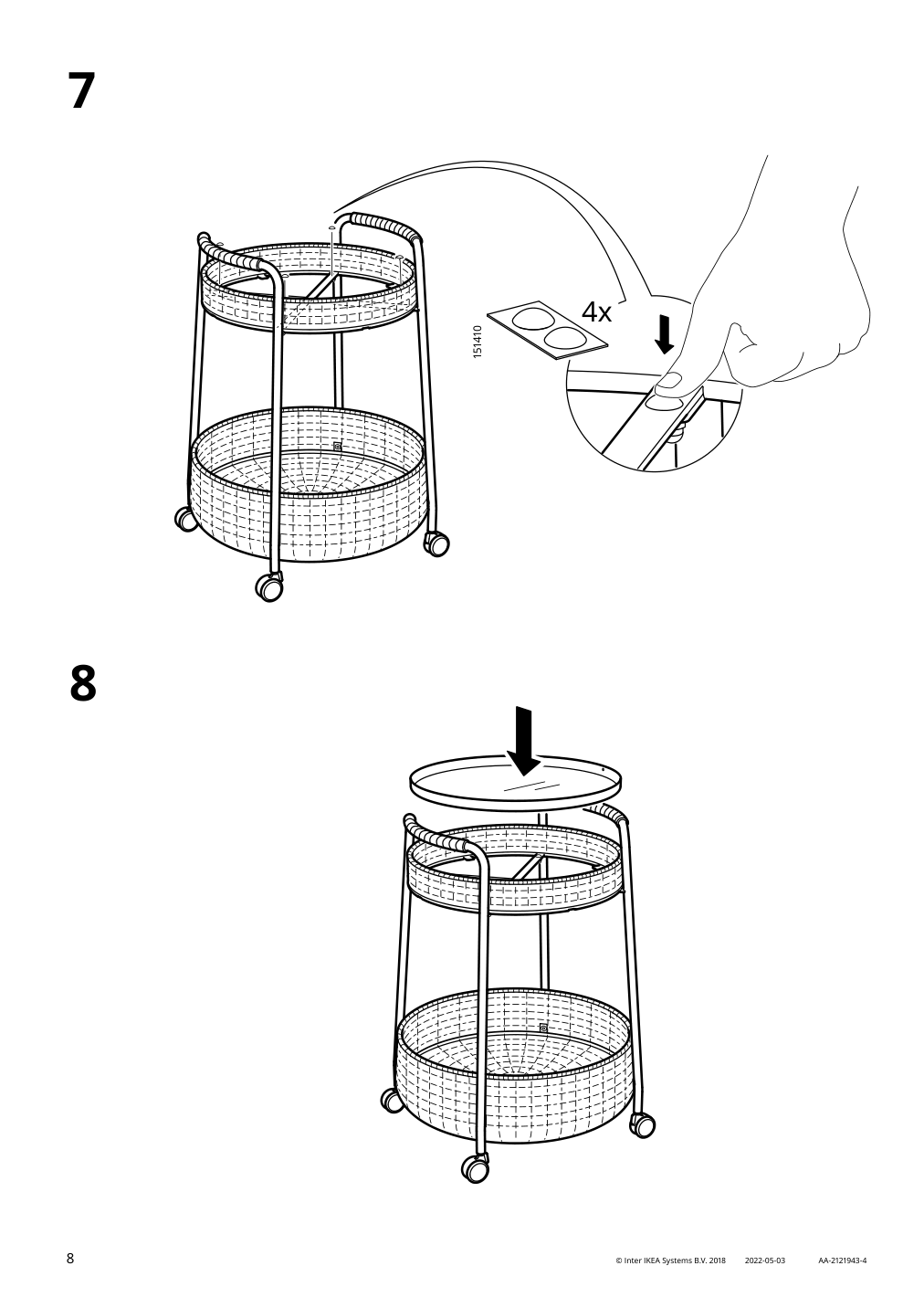 Assembly instructions for IKEA Lubban serving cart with storage rattan anthracite | Page 8 - IKEA LUBBAN serving cart with storage 504.343.07