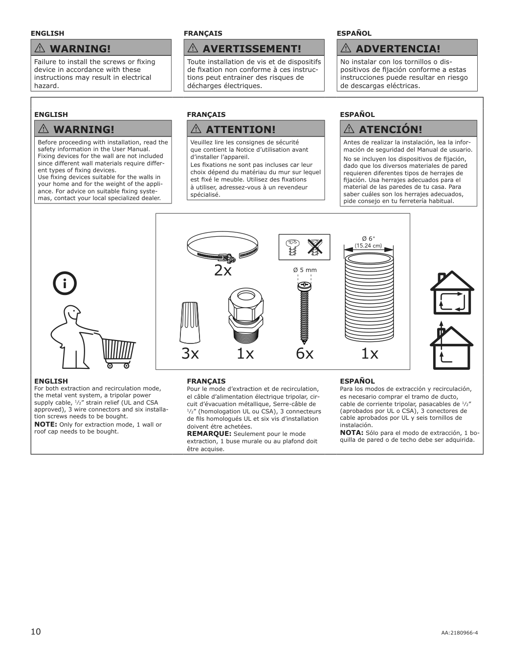 Assembly instructions for IKEA Luftburen wall mounted range hood stainless steel | Page 10 - IKEA LUFTBUREN wall mounted range hood 204.621.46