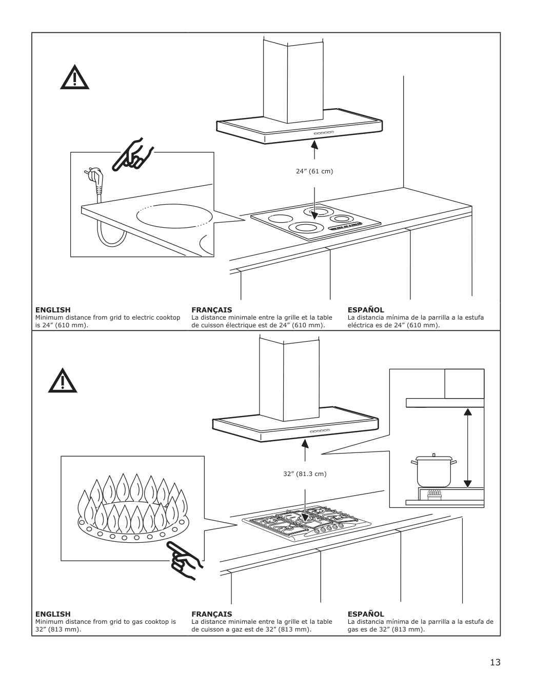 Assembly instructions for IKEA Luftburen wall mounted range hood stainless steel | Page 13 - IKEA LUFTBUREN wall mounted range hood 204.621.46