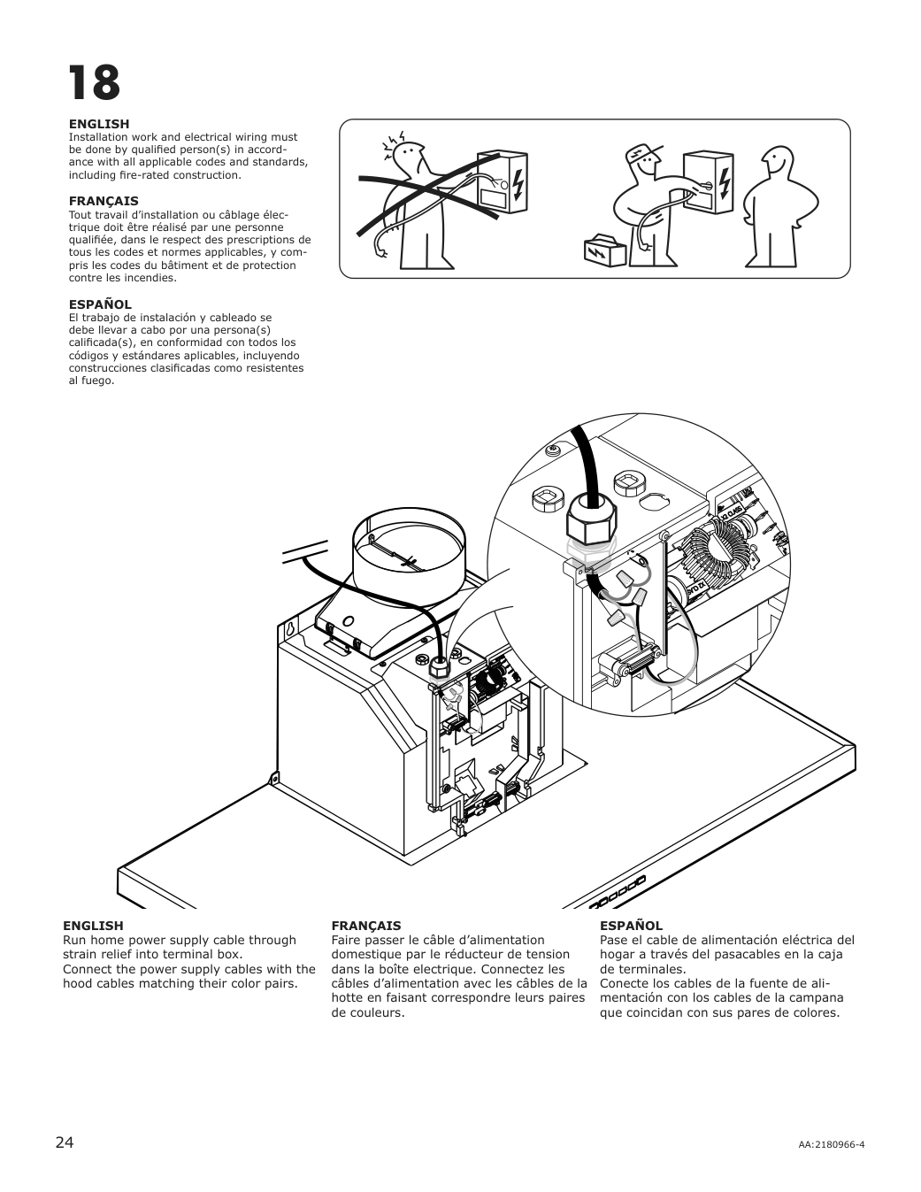 Assembly instructions for IKEA Luftburen wall mounted range hood stainless steel | Page 24 - IKEA LUFTBUREN wall mounted range hood 204.621.46