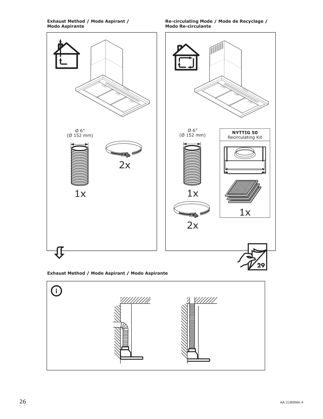 Assembly instructions for IKEA Luftburen wall mounted range hood stainless steel | Page 26 - IKEA LUFTBUREN wall mounted range hood 204.621.46