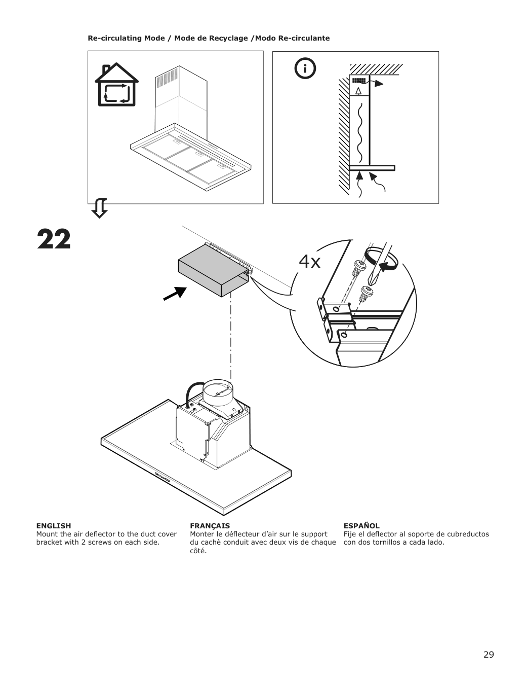 Assembly instructions for IKEA Luftburen wall mounted range hood stainless steel | Page 29 - IKEA LUFTBUREN wall mounted range hood 204.621.46