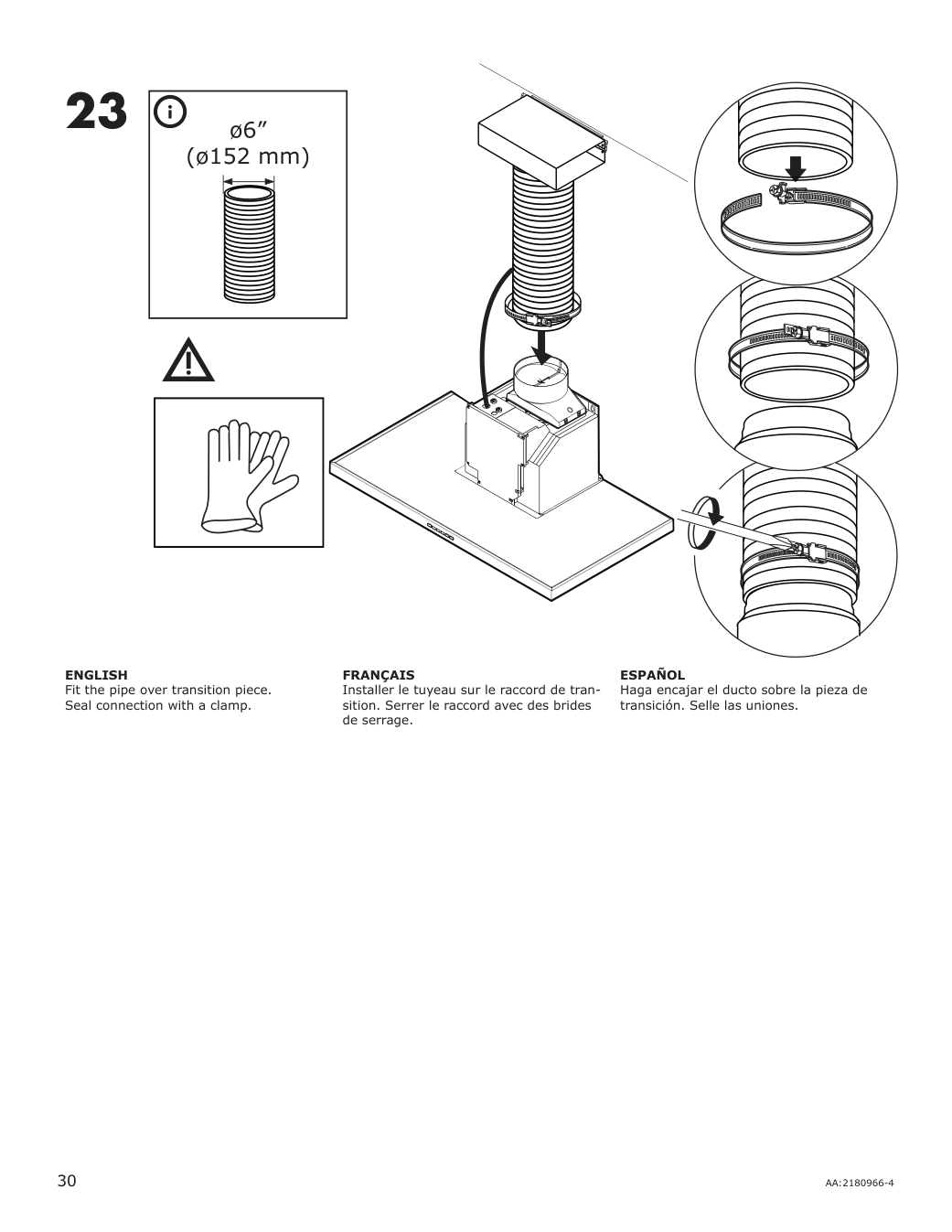 Assembly instructions for IKEA Luftburen wall mounted range hood stainless steel | Page 30 - IKEA LUFTBUREN wall mounted range hood 204.621.46