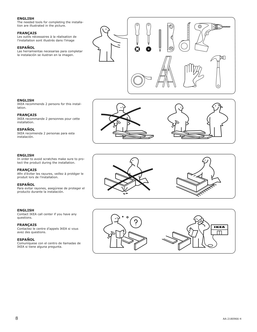 Assembly instructions for IKEA Luftburen wall mounted range hood stainless steel | Page 8 - IKEA LUFTBUREN wall mounted range hood 204.621.46