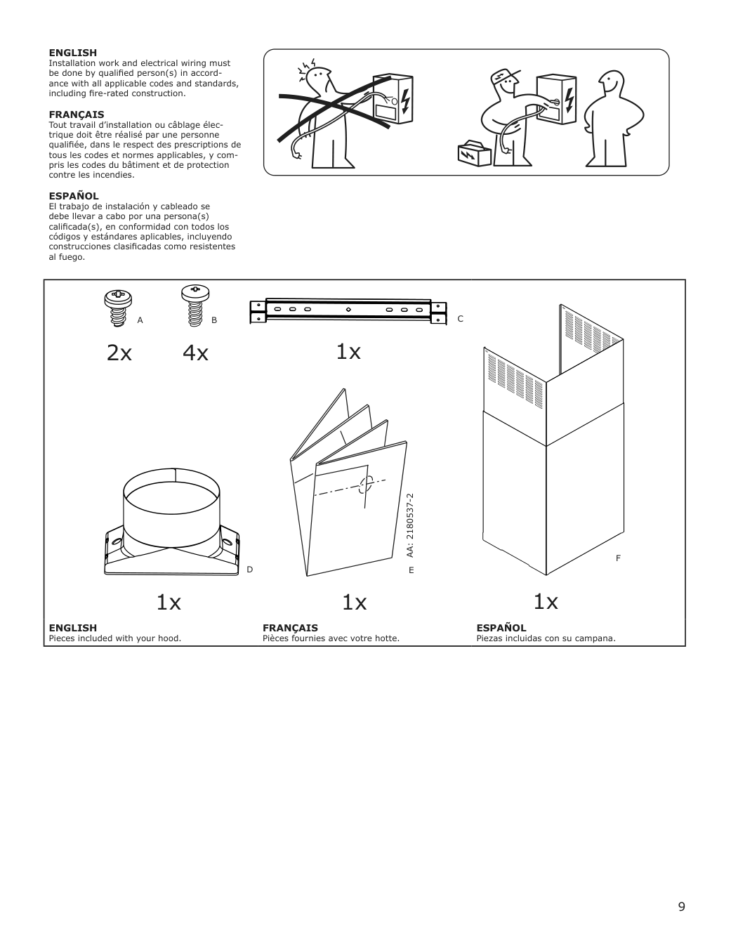 Assembly instructions for IKEA Luftburen wall mounted range hood stainless steel | Page 9 - IKEA LUFTBUREN wall mounted range hood 204.621.46