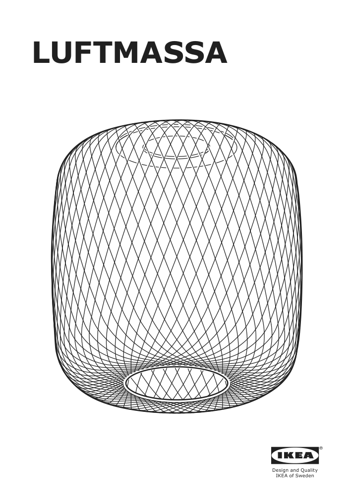 Assembly instructions for IKEA Luftmassa lamp shade black rounded | Page 1 - IKEA LUFTMASSA / HEMMA pendant lamp 193.357.05