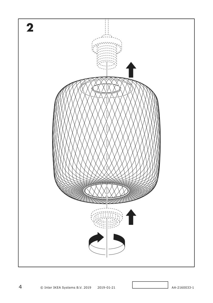 Assembly instructions for IKEA Luftmassa lamp shade black rounded | Page 4 - IKEA LUFTMASSA / HEMMA pendant lamp 193.357.05