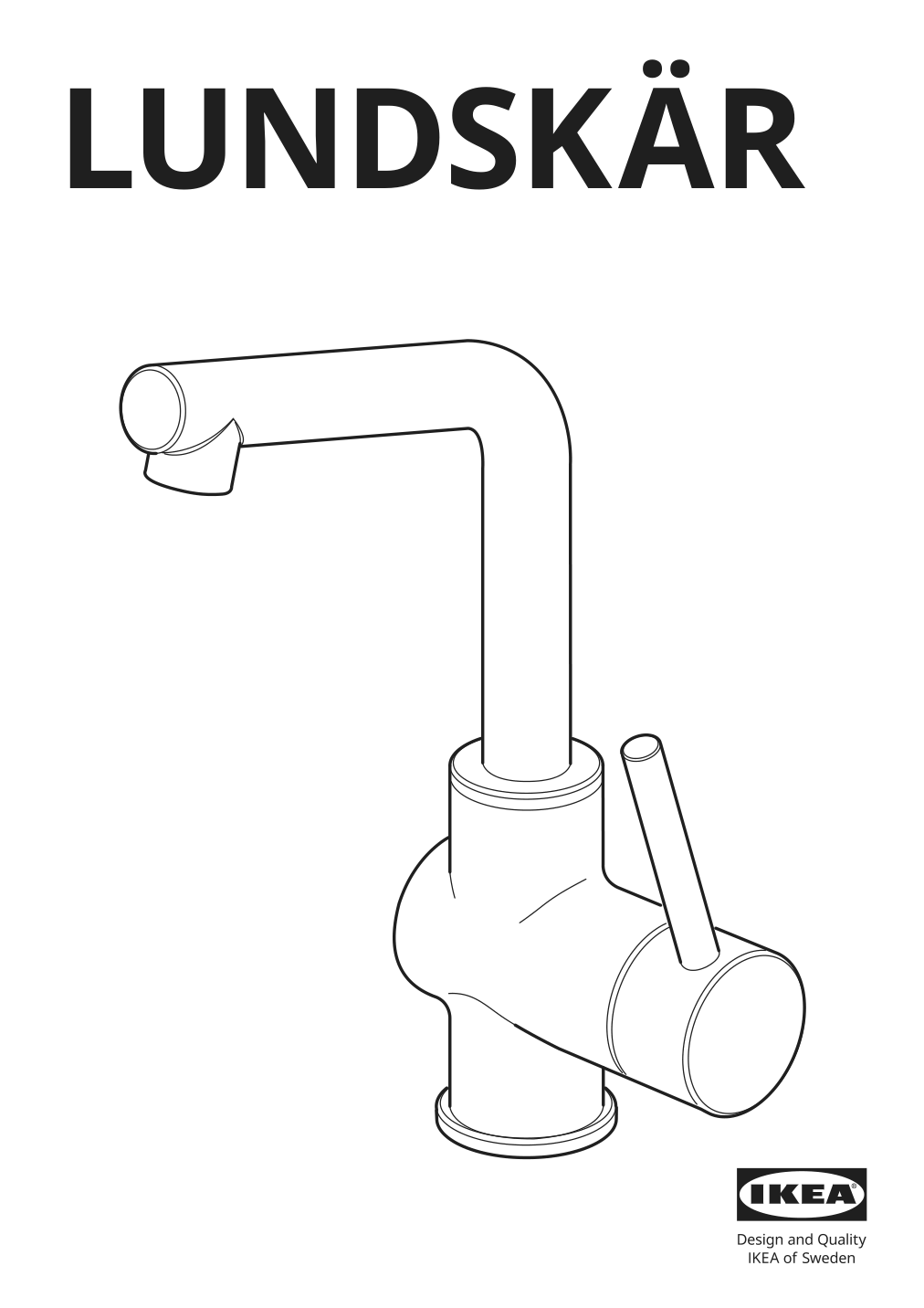 Assembly instructions for IKEA Lundskaer bath faucet with strainer black | Page 1 - IKEA GODMORGON / ODENSVIK sink cabinet with 2 drawers 094.244.29