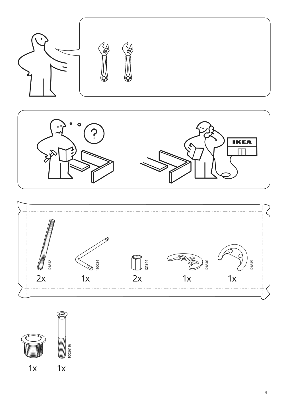 Assembly instructions for IKEA Lundskaer bath faucet with strainer black | Page 3 - IKEA GODMORGON / ODENSVIK sink cabinet with 2 drawers 094.244.29