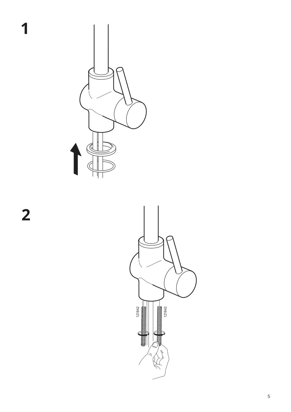 Assembly instructions for IKEA Lundskaer bath faucet with strainer black | Page 5 - IKEA GODMORGON / ODENSVIK sink cabinet with 2 drawers 094.244.34