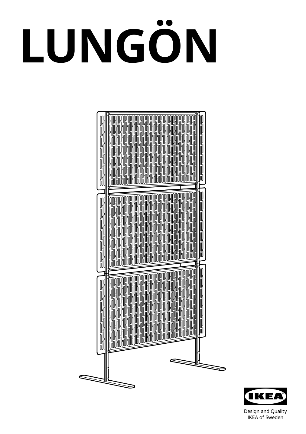 Assembly instructions for IKEA Lungoen privacy screen off white indoor outdoor | Page 1 - IKEA LUNGÖN privacy screen 805.155.09