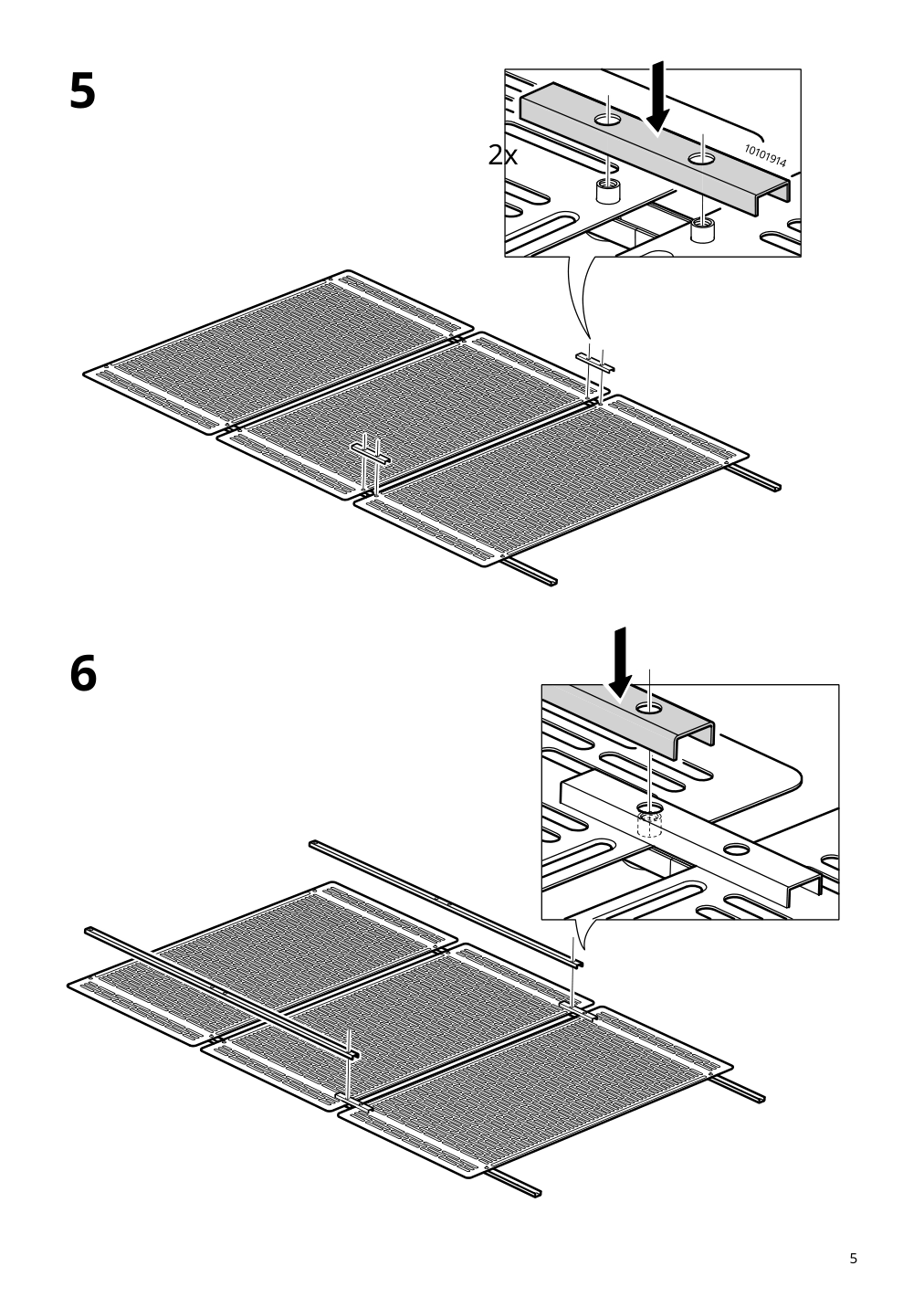 Assembly instructions for IKEA Lungoen privacy screen off white indoor outdoor | Page 5 - IKEA LUNGÖN privacy screen 805.155.09