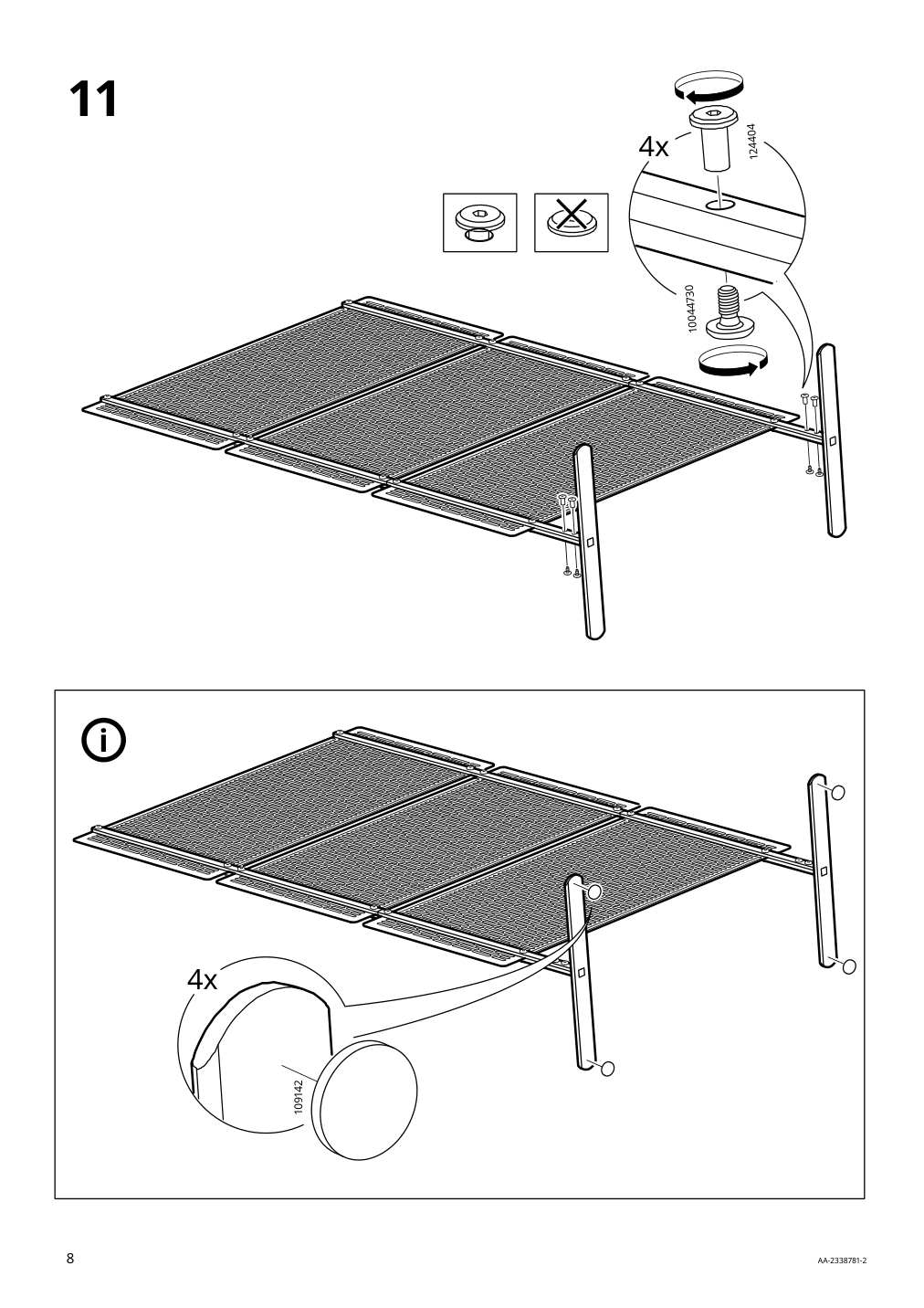 Assembly instructions for IKEA Lungoen privacy screen off white indoor outdoor | Page 8 - IKEA LUNGÖN privacy screen 805.155.09