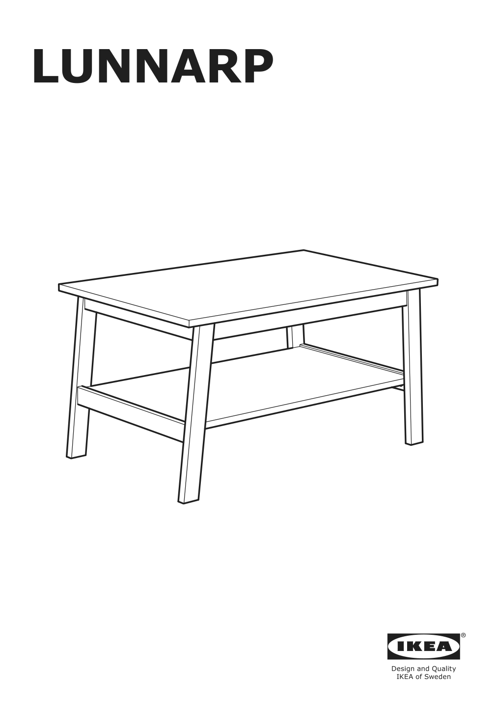 Assembly instructions for IKEA Lunnarp coffee table brown | Page 1 - IKEA LUNNARP coffee table 203.990.27