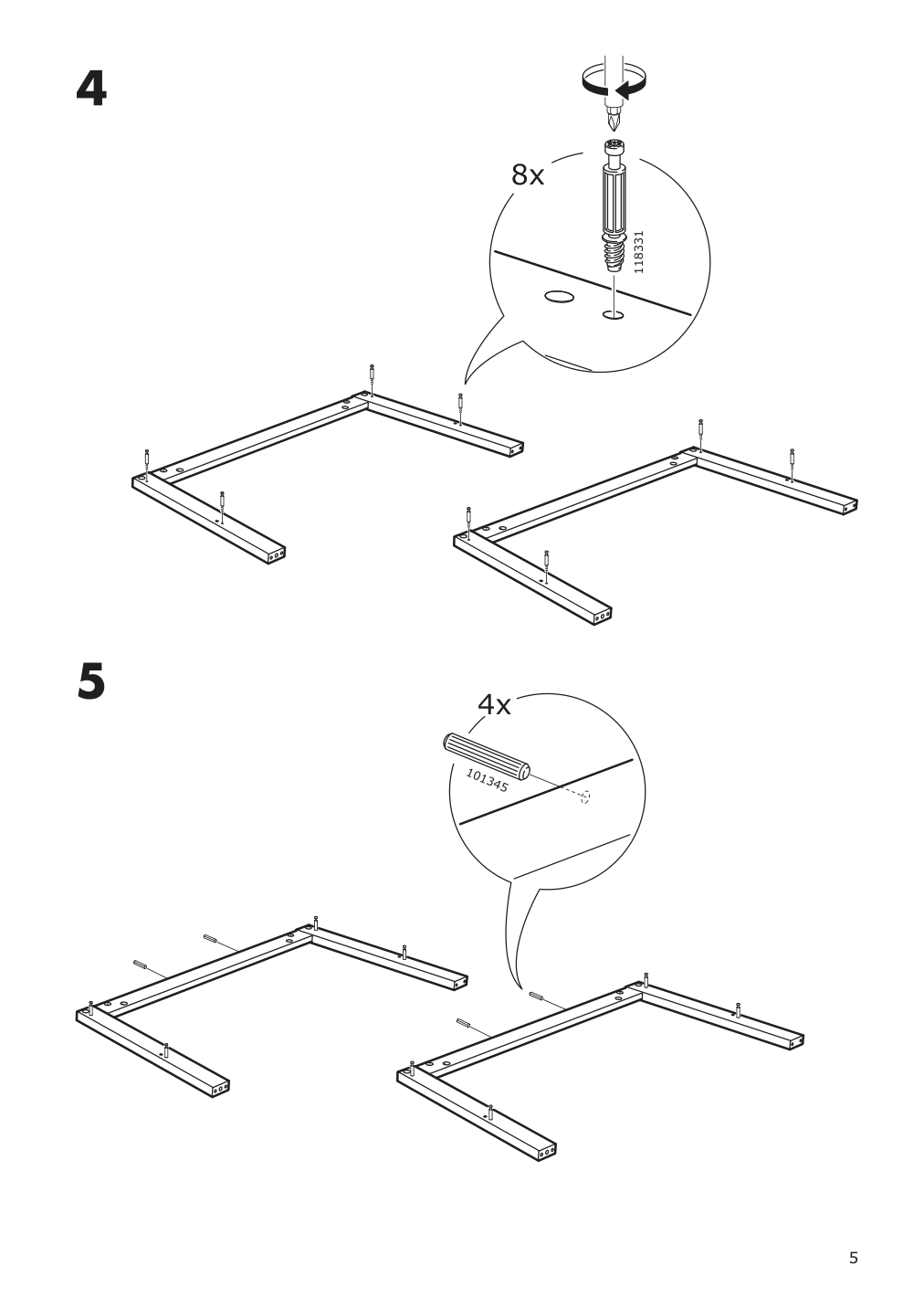 Assembly instructions for IKEA Lunnarp coffee table brown | Page 5 - IKEA LUNNARP coffee table 203.990.27