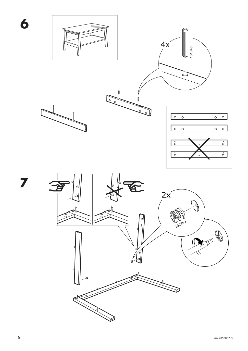 Assembly instructions for IKEA Lunnarp coffee table brown | Page 6 - IKEA LUNNARP coffee table 203.990.27