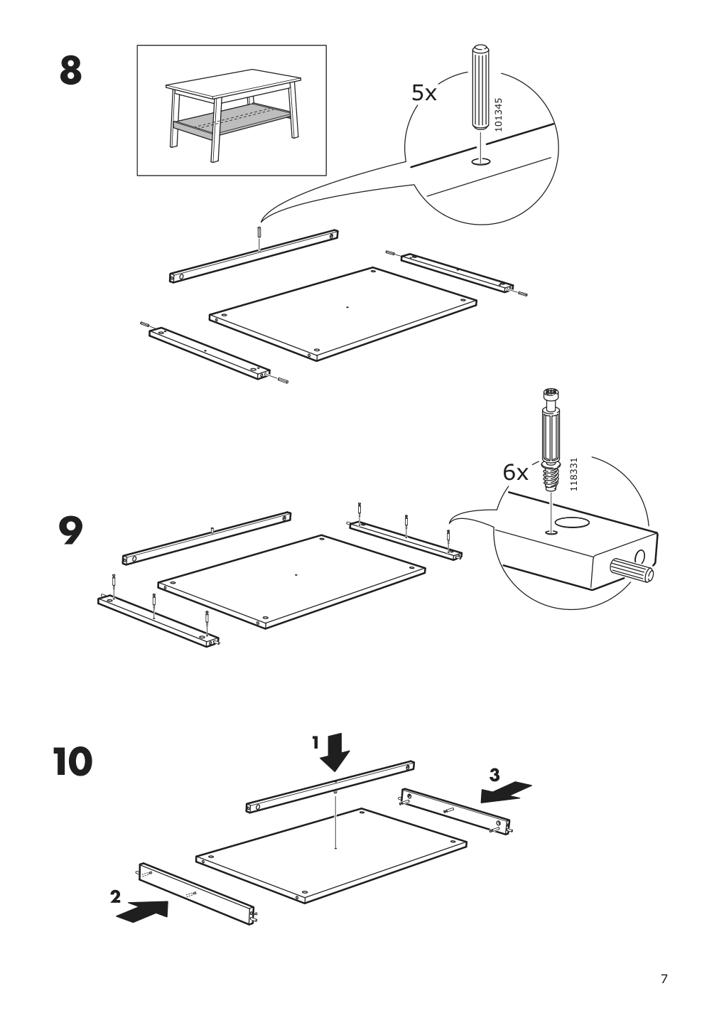 Assembly instructions for IKEA Lunnarp coffee table brown | Page 7 - IKEA LUNNARP coffee table 203.990.27