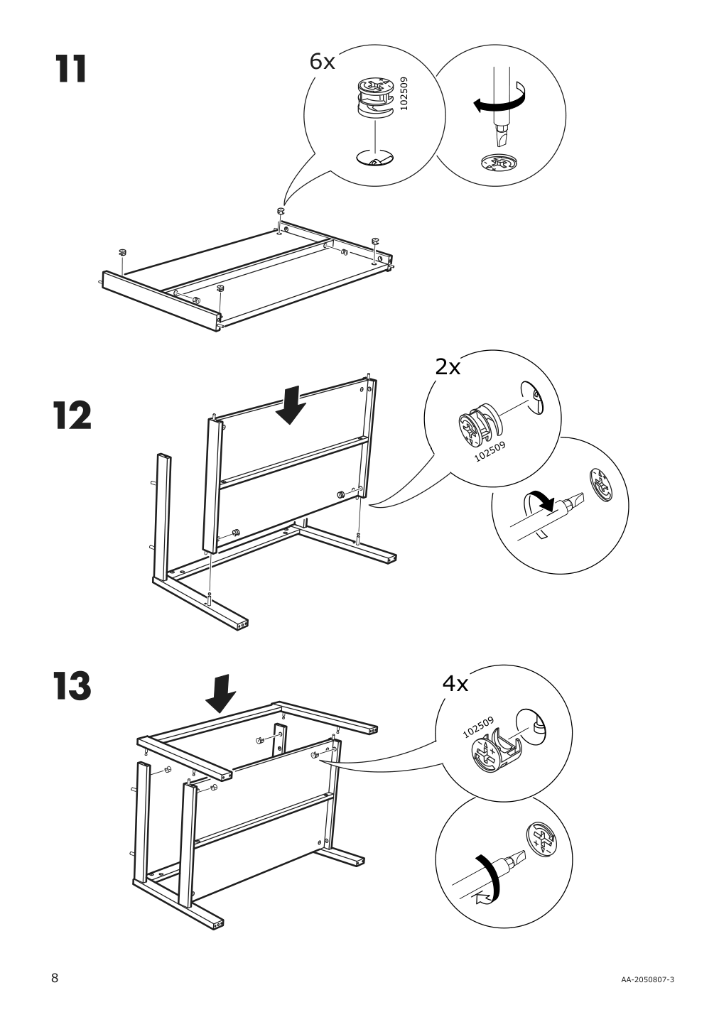 Assembly instructions for IKEA Lunnarp coffee table brown | Page 8 - IKEA LUNNARP coffee table 203.990.27