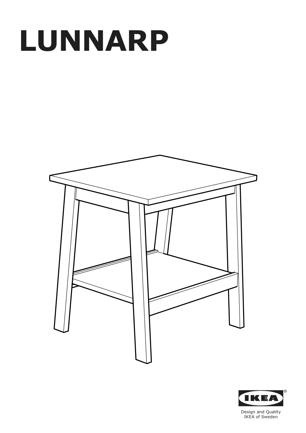 Assembly instructions for IKEA Lunnarp side table white | Page 1 - IKEA LUNNARP side table 703.990.20