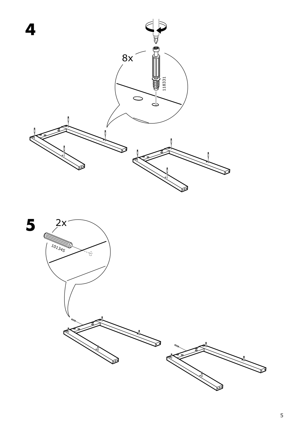 Assembly instructions for IKEA Lunnarp side table white | Page 5 - IKEA LUNNARP side table 703.990.20