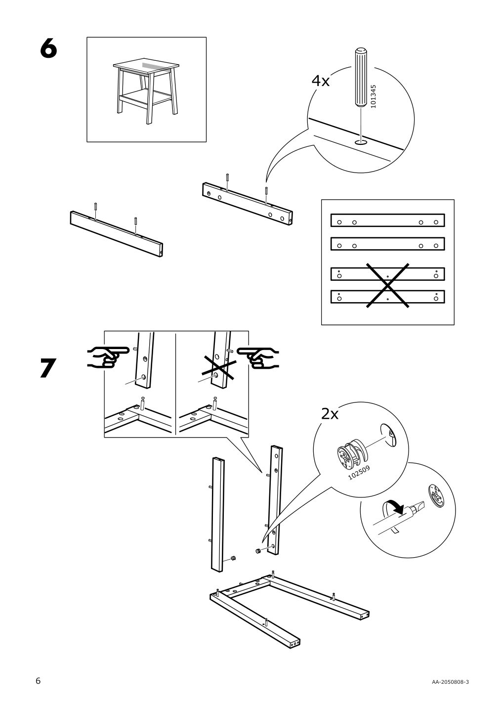 Assembly instructions for IKEA Lunnarp side table white | Page 6 - IKEA LUNNARP side table 703.990.20