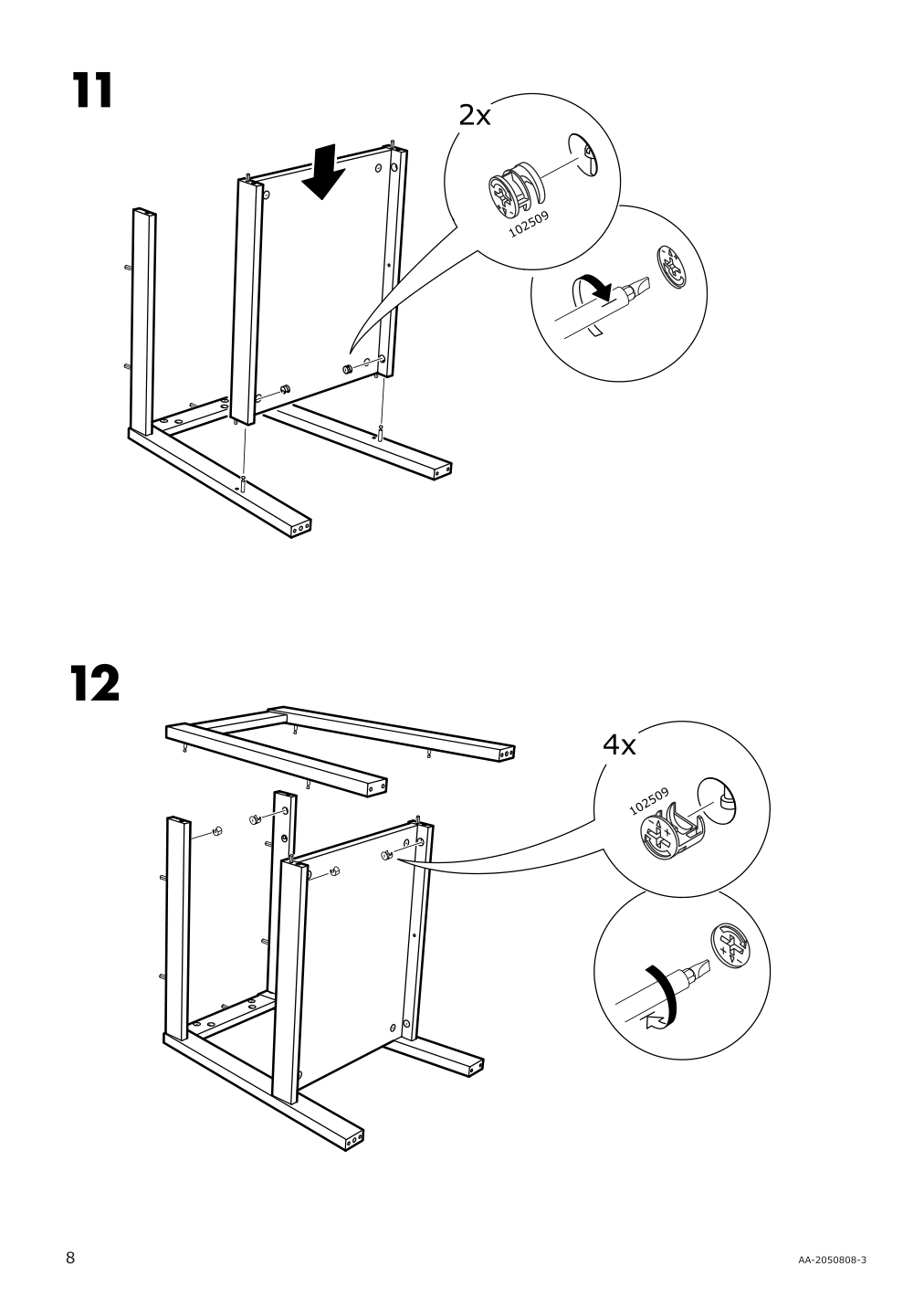 Assembly instructions for IKEA Lunnarp side table white | Page 8 - IKEA LUNNARP side table 703.990.20