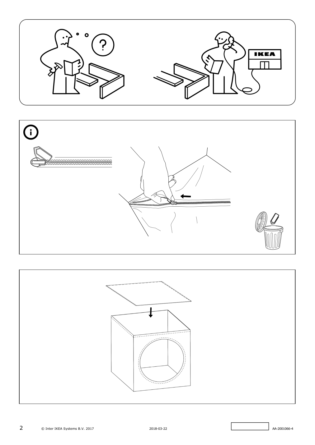 Assembly instructions for IKEA Lurvig cat house black | Page 2 - IKEA LURVIG cat house 803.765.51