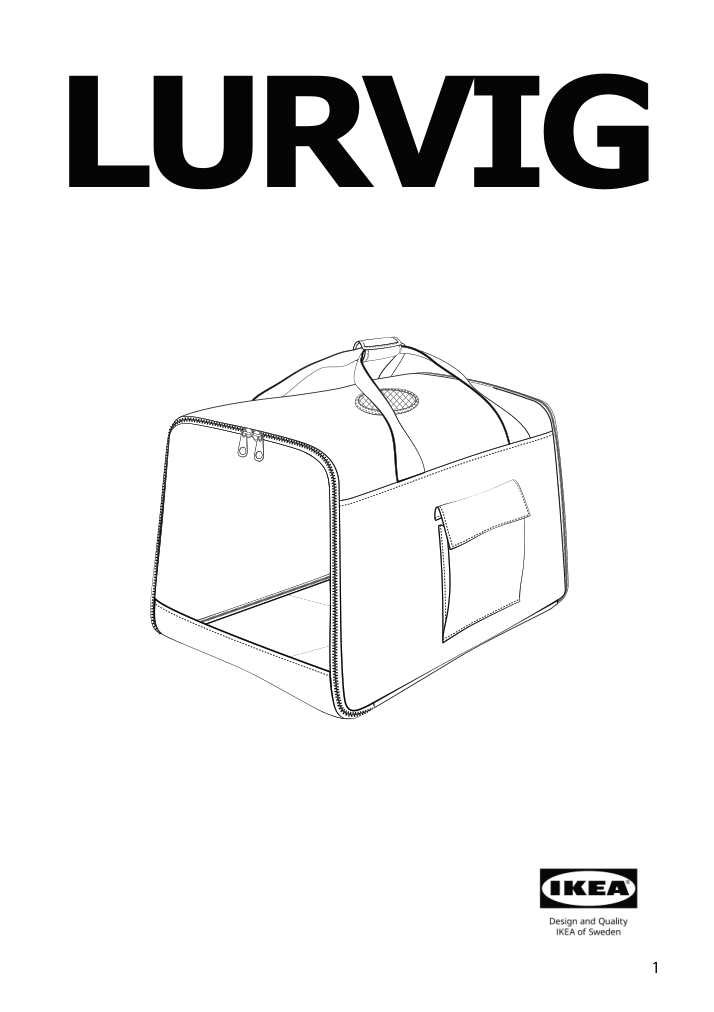 Assembly instructions for IKEA Lurvig pet travel bag black gray | Page 1 - IKEA LURVIG pet travel bag 304.648.66