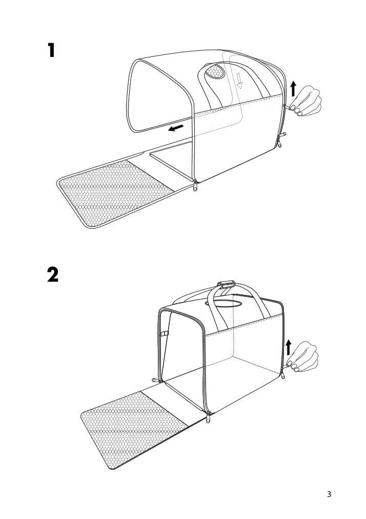 Assembly instructions for IKEA Lurvig pet travel bag black gray | Page 3 - IKEA LURVIG pet travel bag 304.648.66