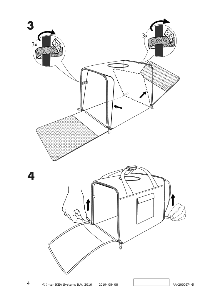 Assembly instructions for IKEA Lurvig pet travel bag black gray | Page 4 - IKEA LURVIG pet travel bag 304.648.66