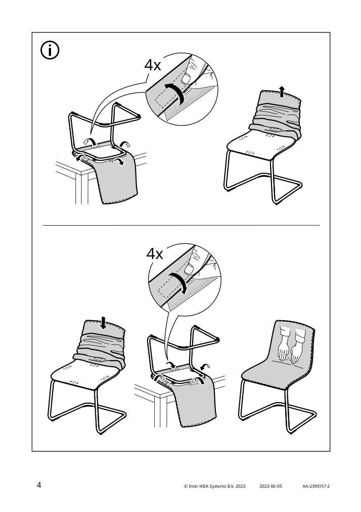 Assembly instructions for IKEA Lustebo chair viarp beige brown | Page 4 - IKEA LUSTEBO chair 905.344.61