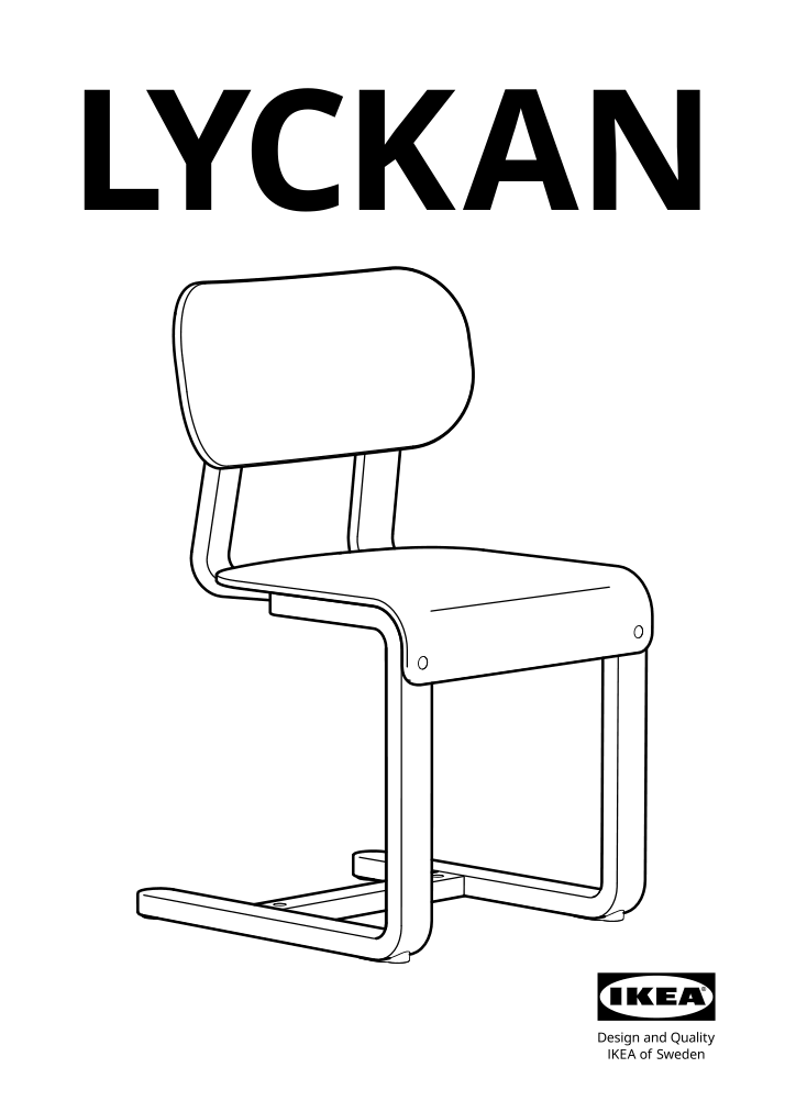 Assembly instructions for IKEA Lyckan chair black birch veneer | Page 1 - IKEA STOCKHOLM 2025 / LYCKAN table and 4 chairs 295.902.67