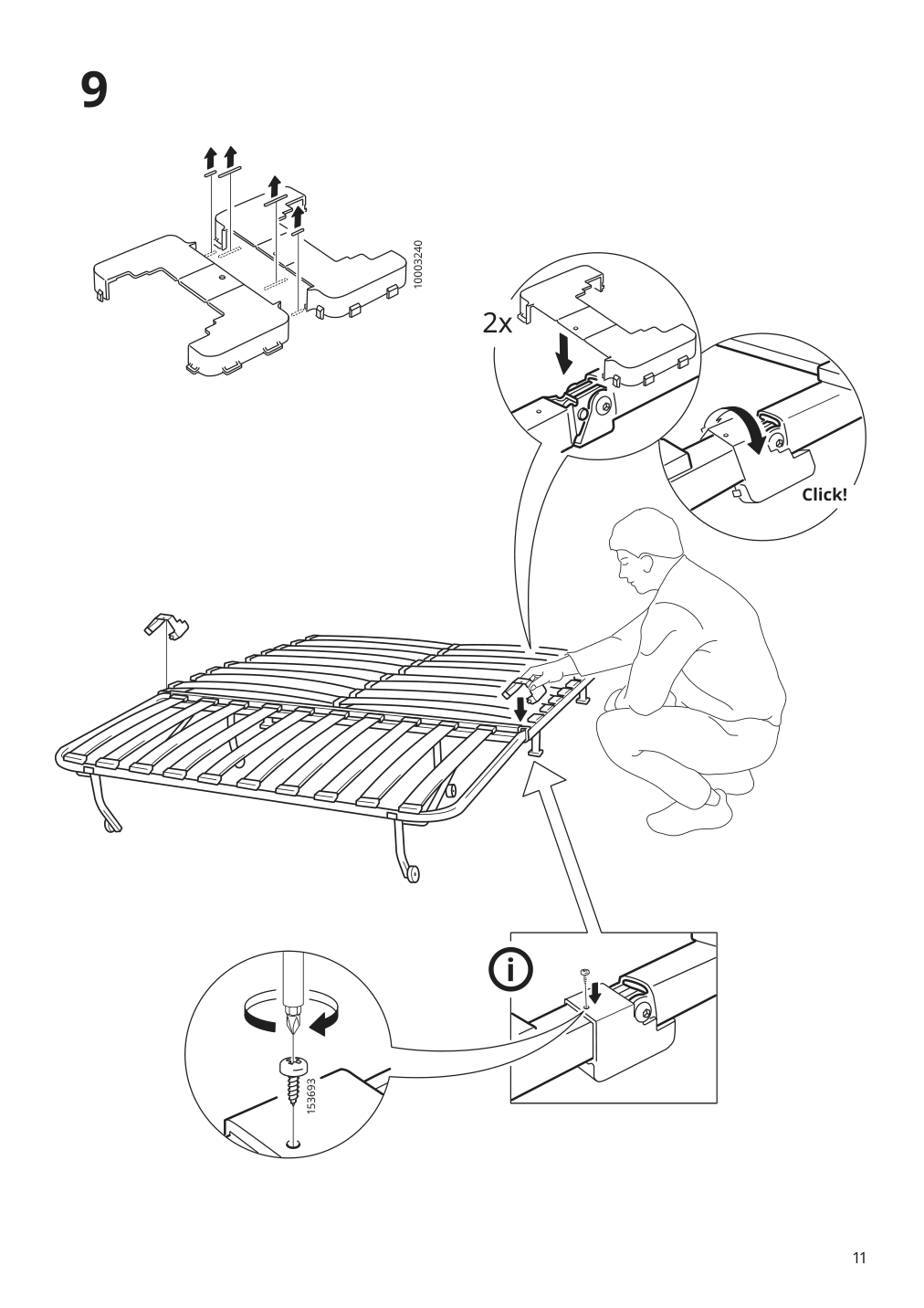 Assembly instructions for IKEA Lycksele sleeper sofa frame black | Page 11 - IKEA LYCKSELE LÖVÅS sleeper sofa 593.871.32