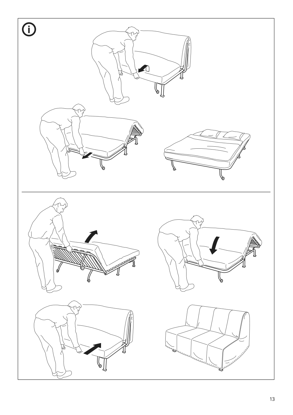 Assembly instructions for IKEA Lycksele sleeper sofa frame black | Page 13 - IKEA LYCKSELE LÖVÅS sleeper sofa 593.871.32