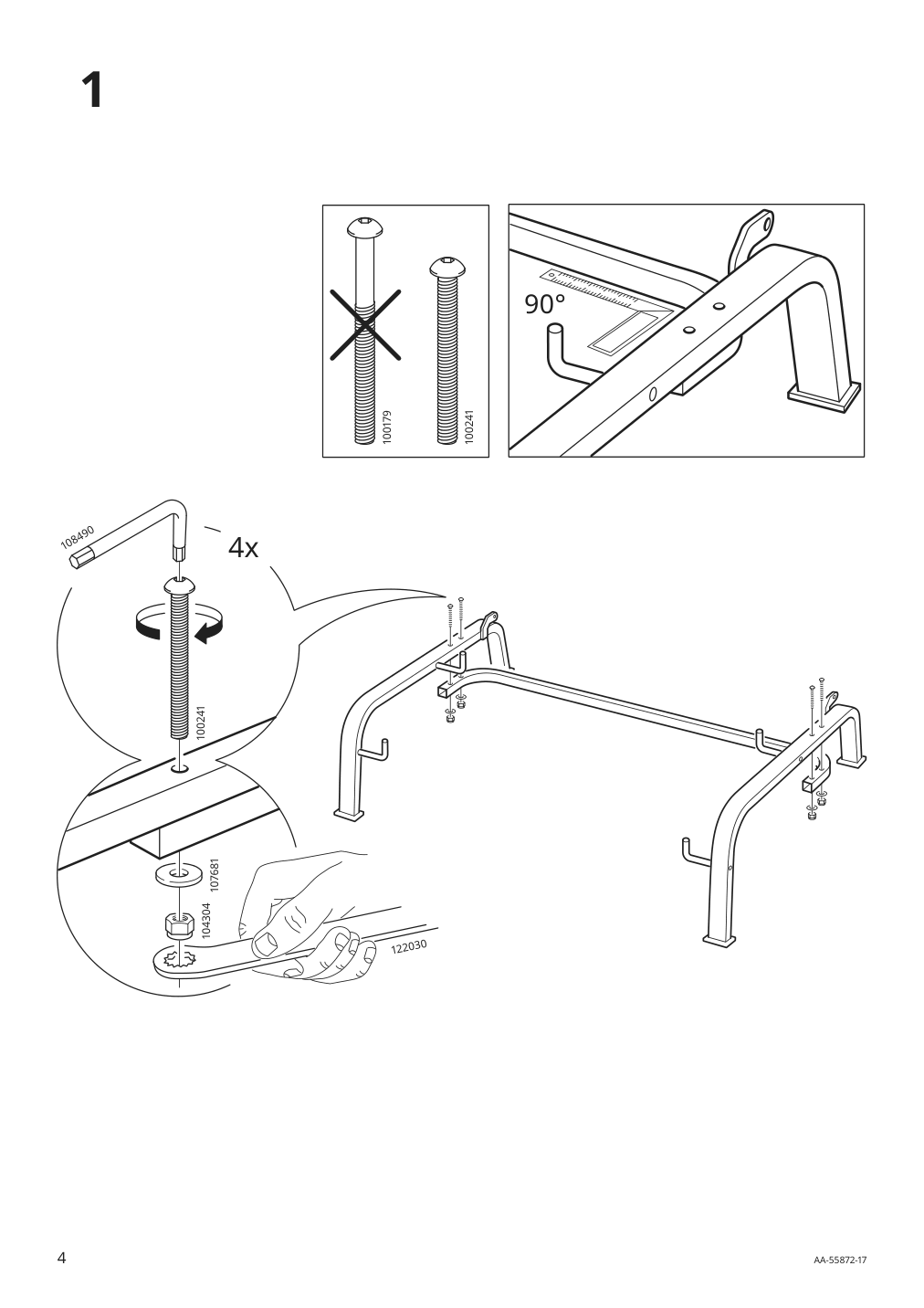 Assembly instructions for IKEA Lycksele sleeper sofa frame black | Page 4 - IKEA LYCKSELE LÖVÅS sleeper sofa 593.871.32