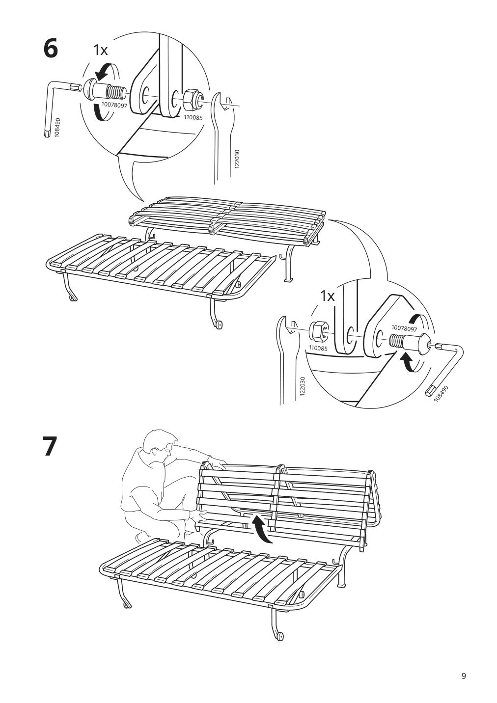 Assembly instructions for IKEA Lycksele sleeper sofa frame black | Page 9 - IKEA LYCKSELE LÖVÅS sleeper sofa 593.871.32