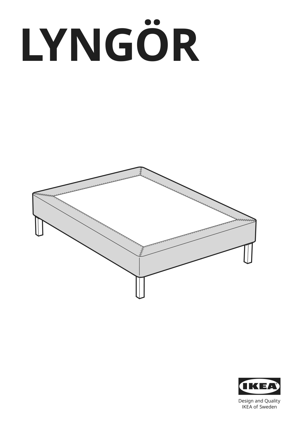 Assembly instructions for IKEA Lyngoer cover dark gray | Page 1 - IKEA LYNGÖR slatted mattress base with legs 595.544.18