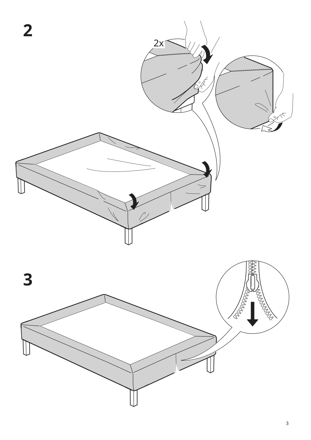 Assembly instructions for IKEA Lyngoer cover dark gray | Page 3 - IKEA LYNGÖR slatted mattress base with legs 495.544.14