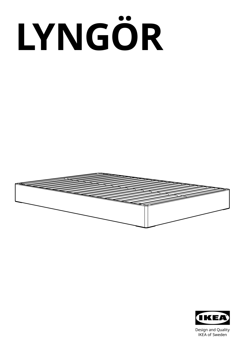 Assembly instructions for IKEA Lyngoer foundation | Page 1 - IKEA LYNGÖR slatted mattress base with legs 393.882.55