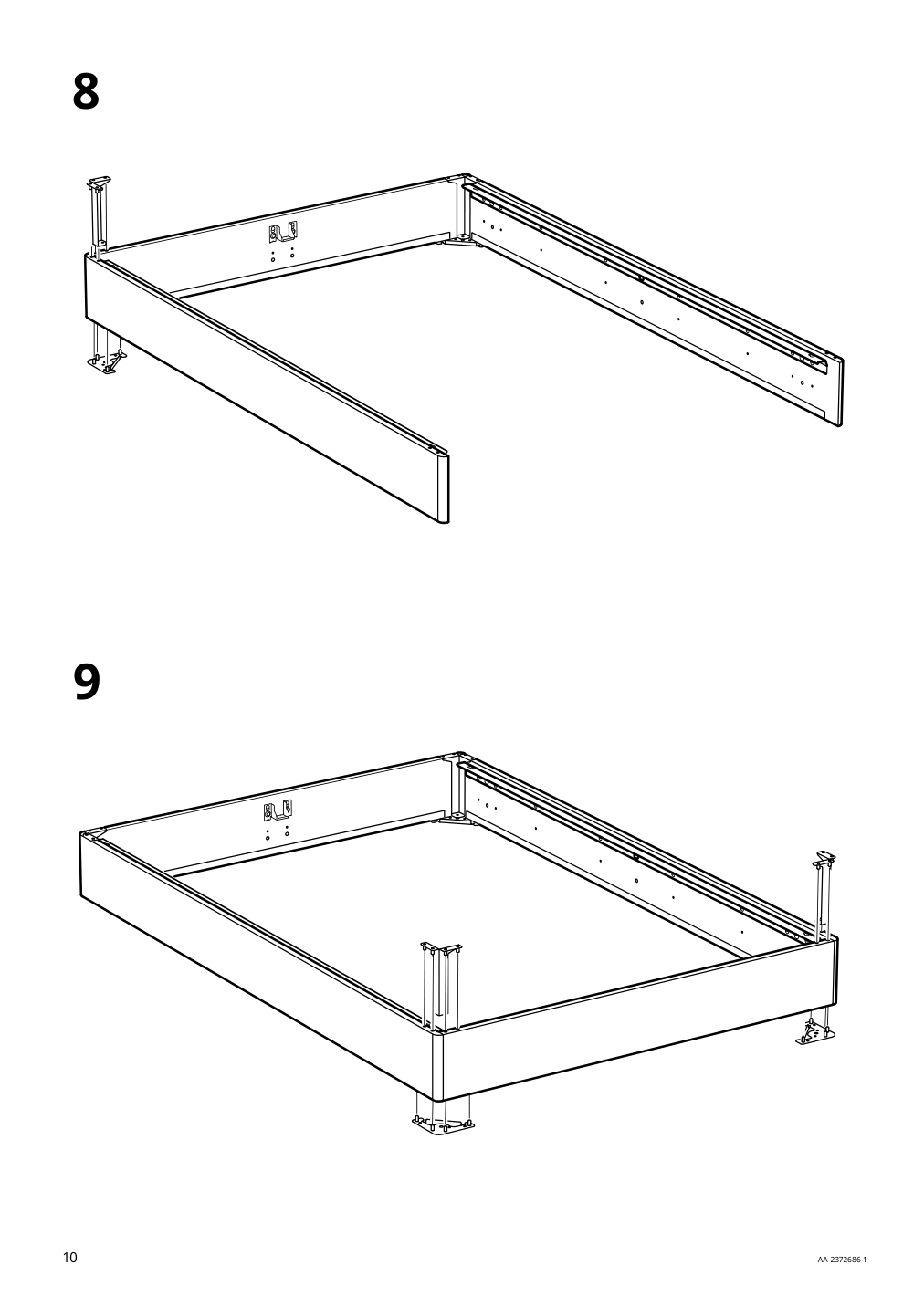 Assembly instructions for IKEA Lyngoer foundation | Page 10 - IKEA LYNGÖR slatted mattress base with legs 393.882.55