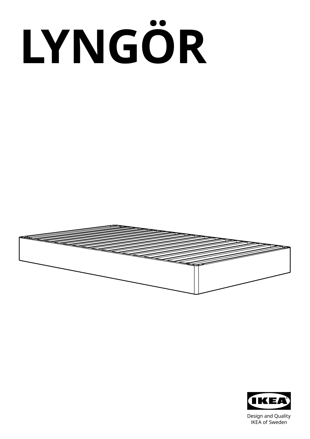 Assembly instructions for IKEA Lyngoer foundation | Page 1 - IKEA LYNGÖR slatted mattress base with legs 893.882.86