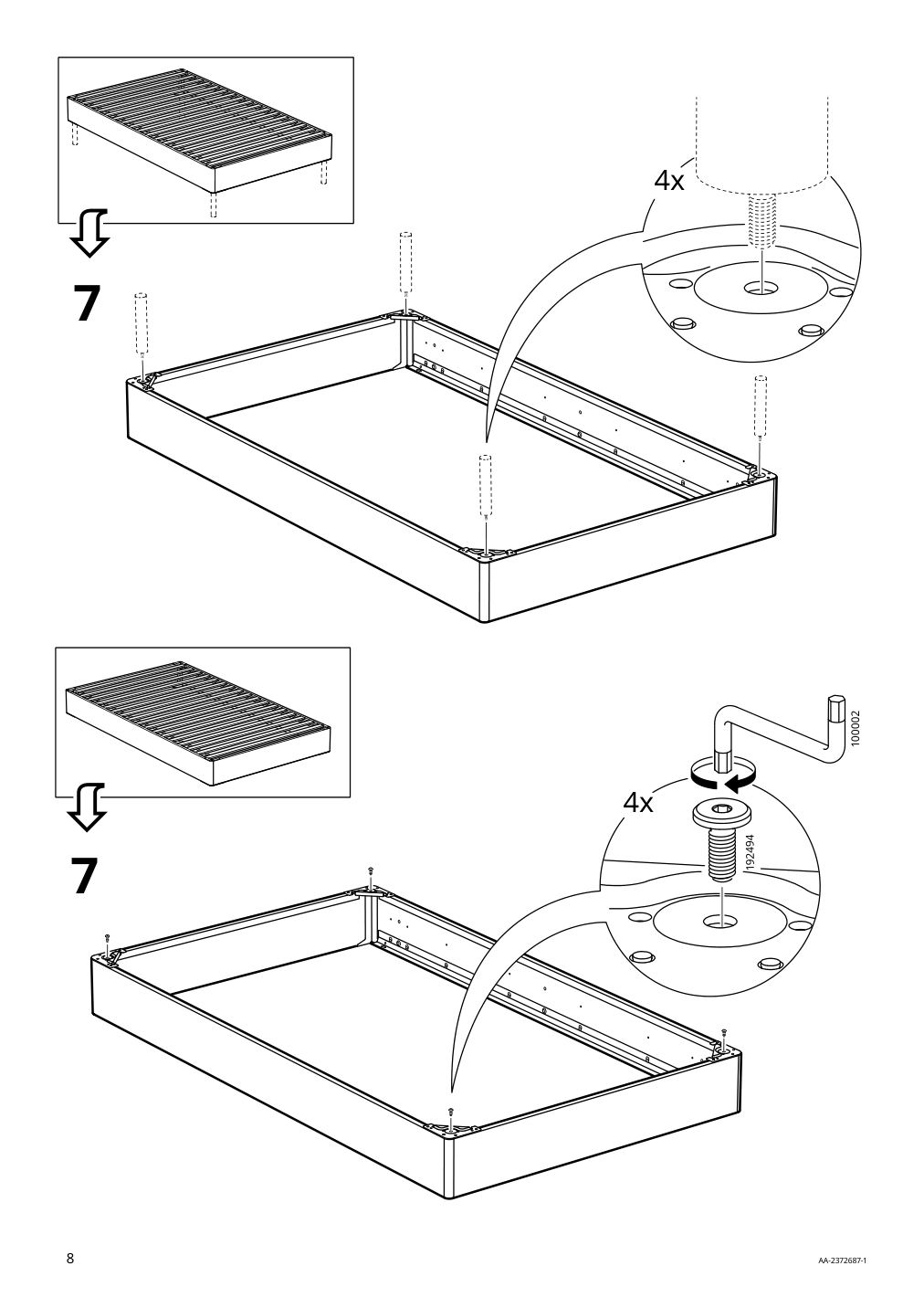 Assembly instructions for IKEA Lyngoer foundation | Page 8 - IKEA LYNGÖR slatted mattress base with legs 893.882.86