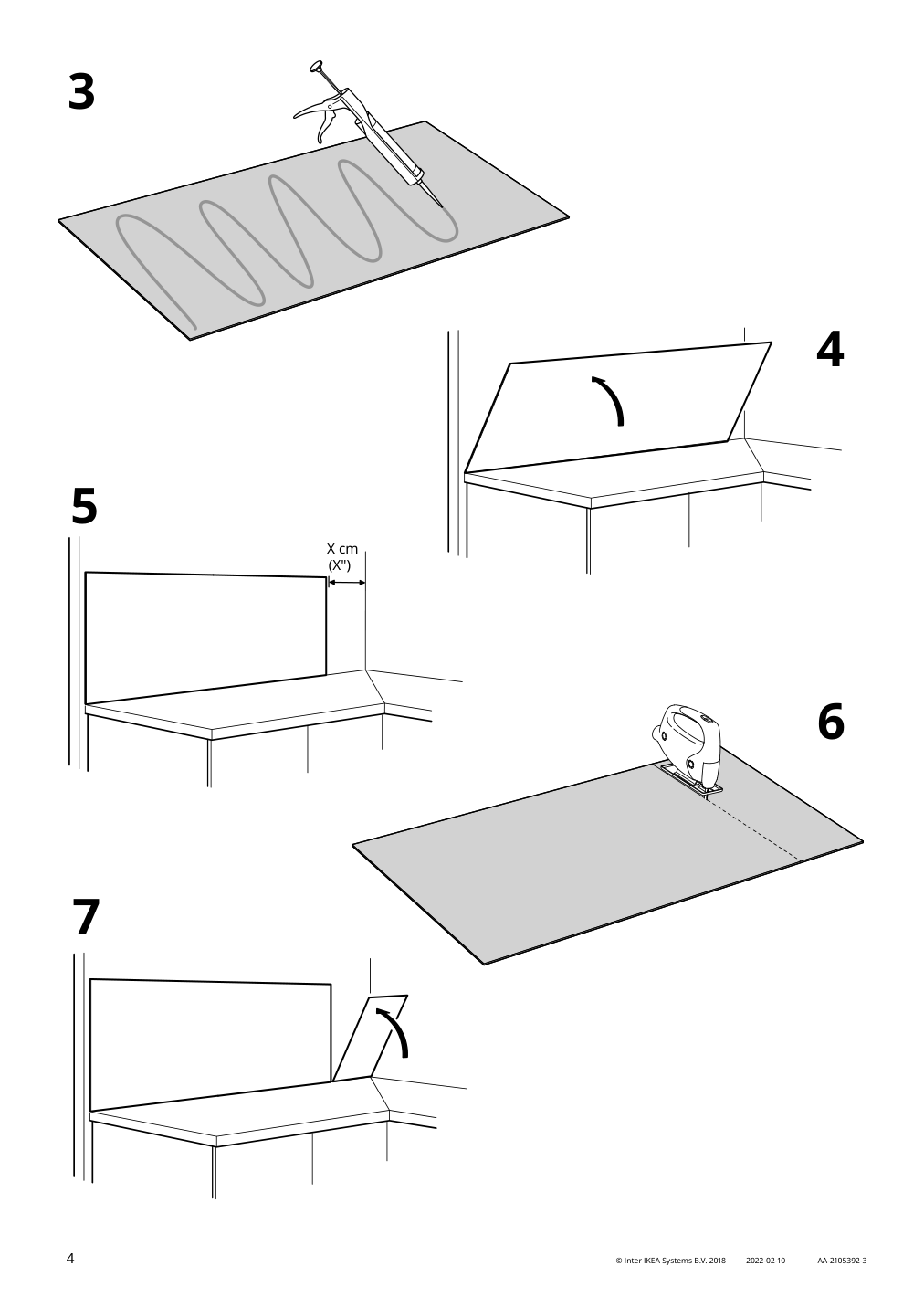 Assembly instructions for IKEA Lysekil wall panel double sided white light gray concrete effect | Page 4 - IKEA LYSEKIL wall panel 803.963.99